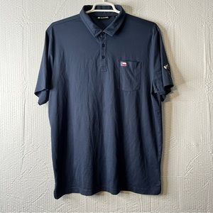 Travis Mathew Navy Blue Lone Star Golf Polo Size XXL Flaws